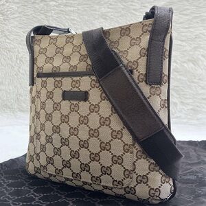 Storage Bag Gucci Gg Canvas Leather Beige Shoulder Bag